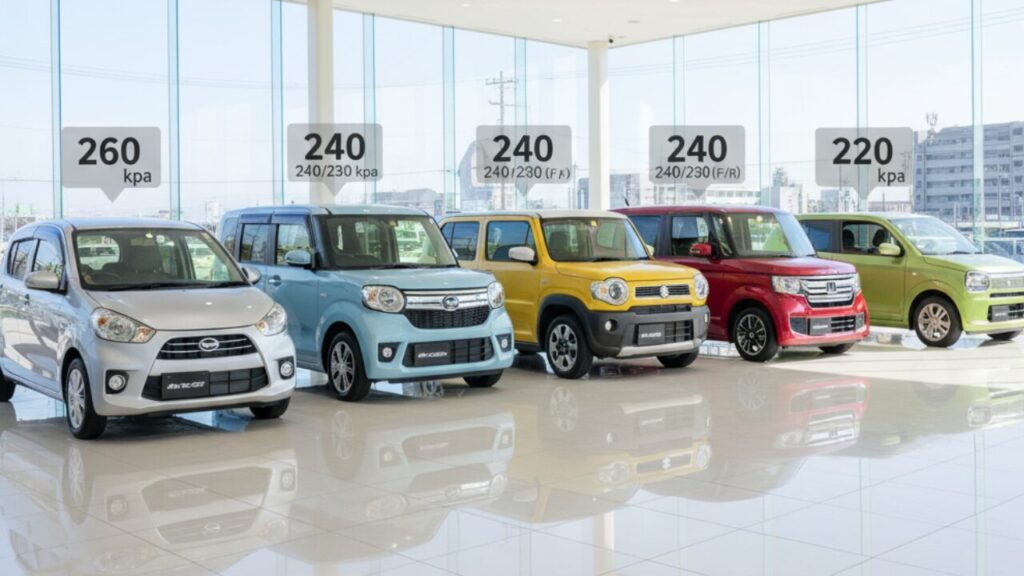 ミライース・タントなどスズキ・ダイハツの指定圧一覧