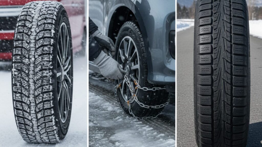 スタッドレスやチェーン・ノーマルタイヤの使い分け