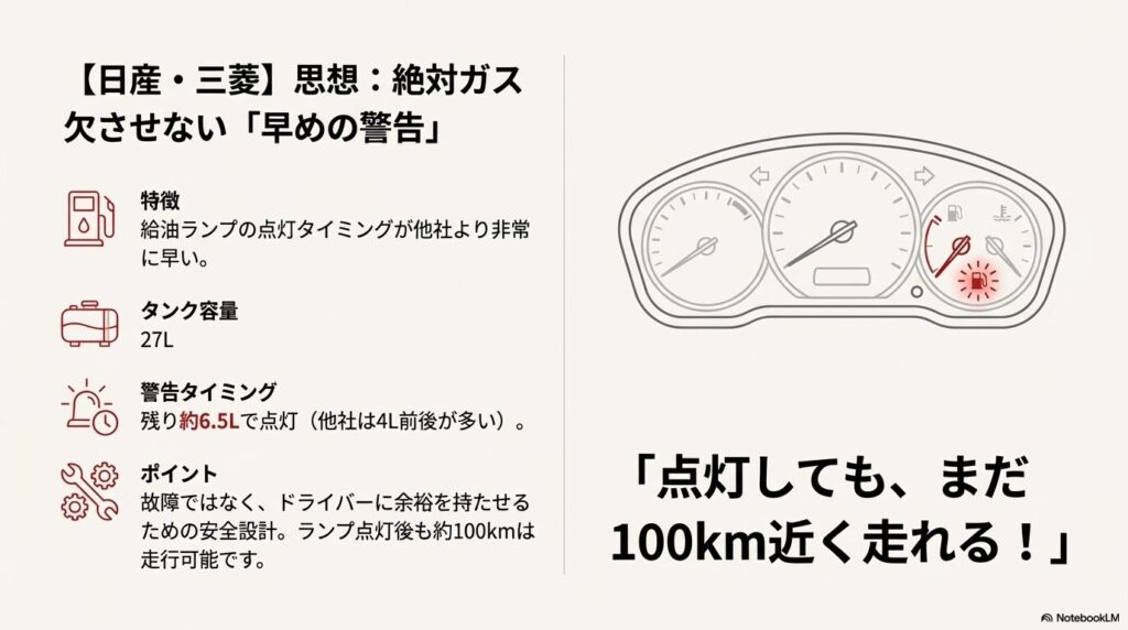 日産ルークスの燃料警告灯は早めに点灯する傾向