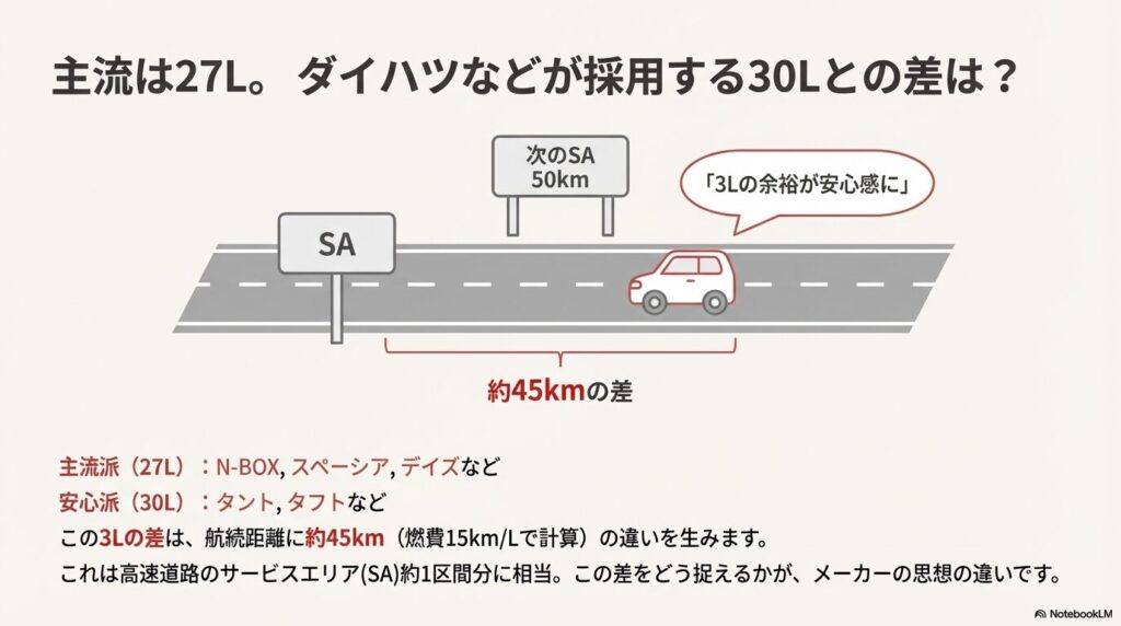 燃料3リットルの差が生む余裕