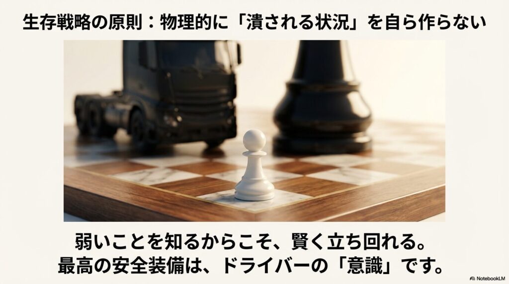 物理的に潰される状況を自ら作らない・生存戦略の原則