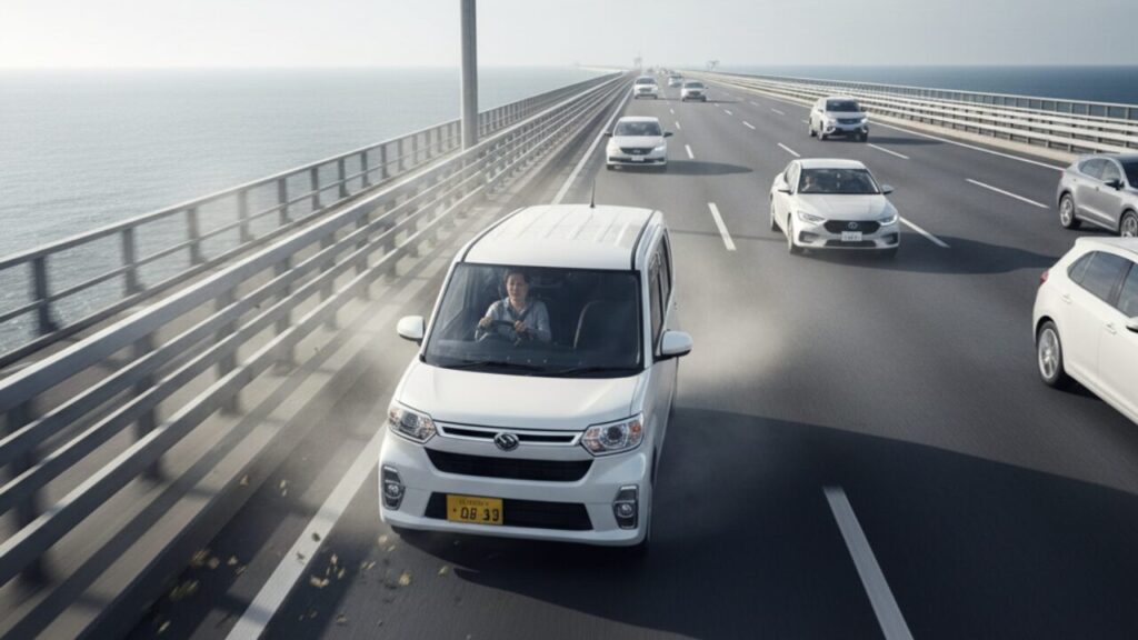 横風に弱いハイトワゴンでの高速運転