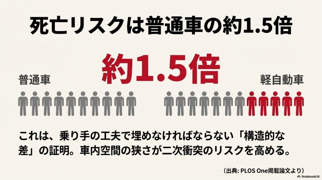 軽自動車の死亡リスクは普通車の約1.5倍・統計データ