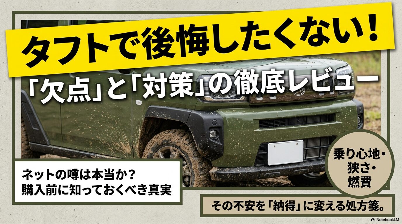 タフトの後悔しないための欠点と対策をまとめたスライドの表紙画像