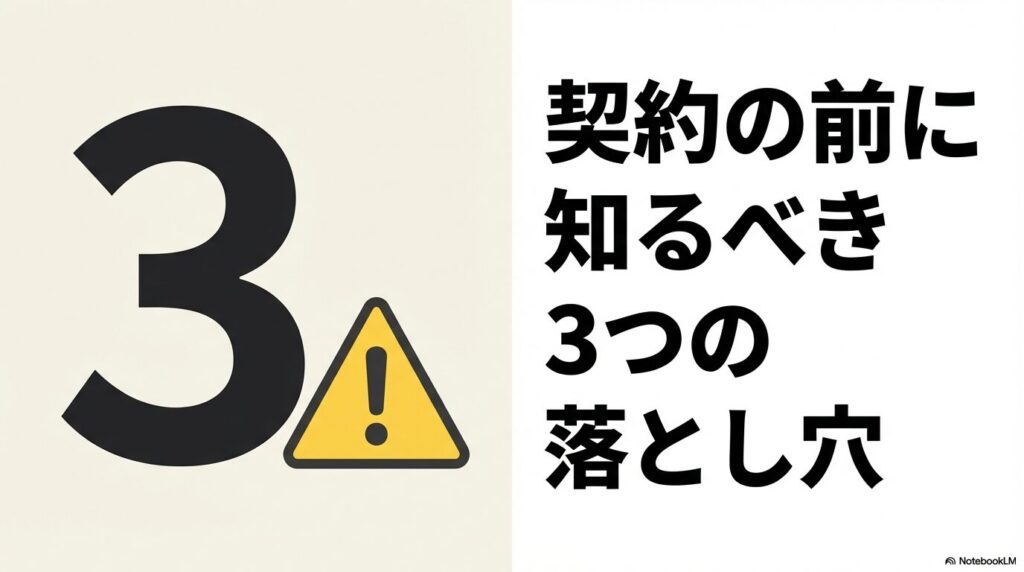エンキロを契約する前に必ずチェックしておくべき3つの大きな落とし穴の紹介

