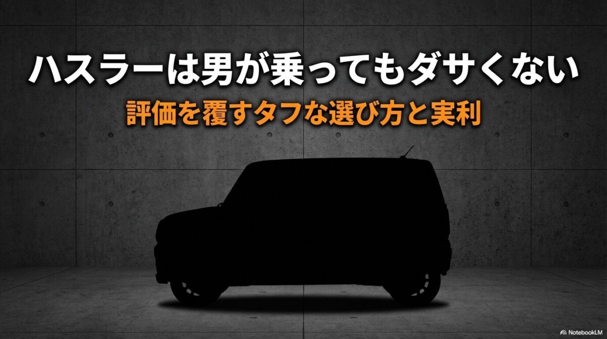 ハスラーは男が乗ってもダサくない。可愛すぎる、女性の車という誤解を解くスライド資料の表紙。