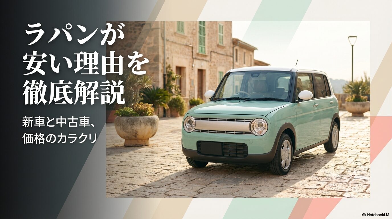 スズキ・ラパンが安い理由を徹底解説する新車・中古車価格のカラクリについてのスライド表紙