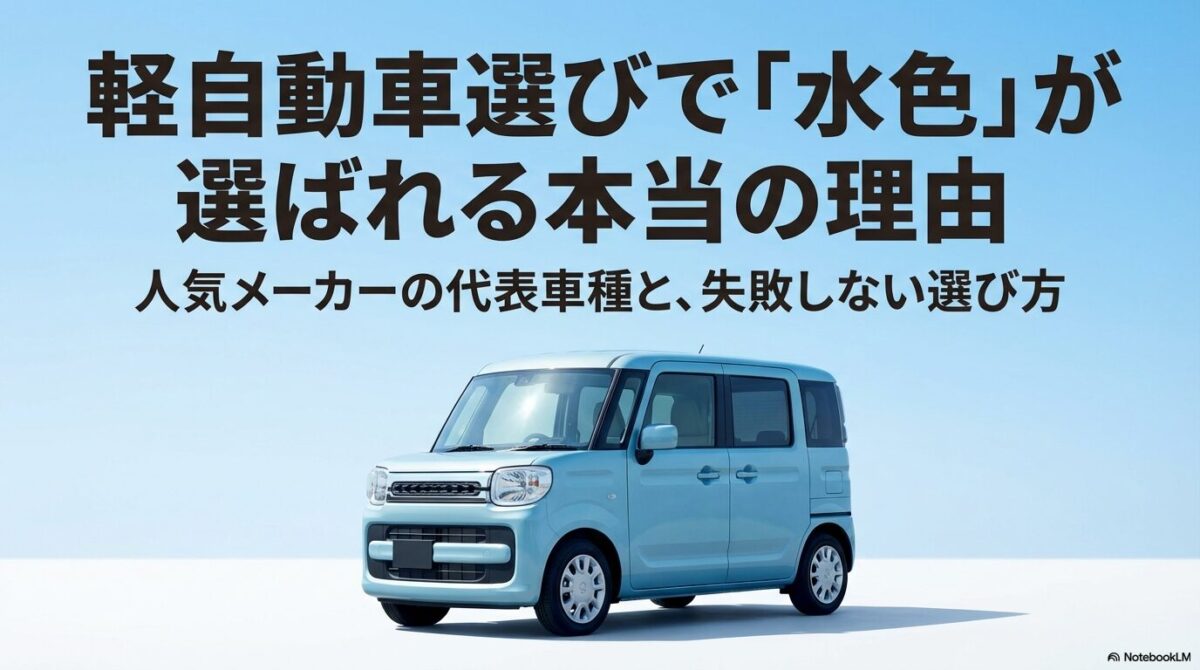 水色の軽自動車が人気の理由を解説する記事の表紙画像。ダイハツ・ムーヴの実車イメージ。