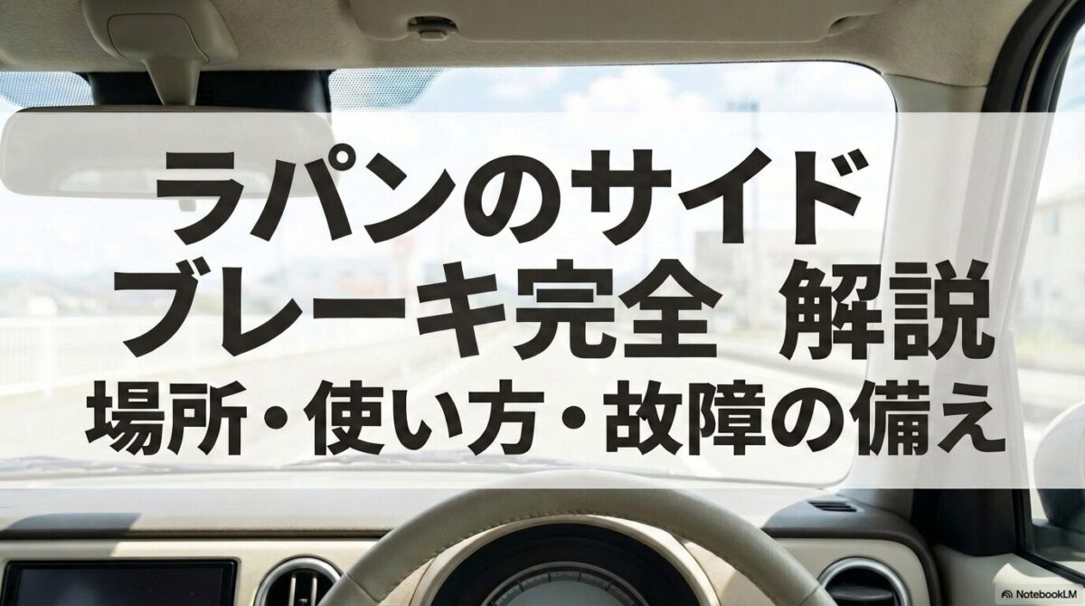 スズキ・ラパンのサイドブレーキ場所・使い方・故障の備えについて解説するガイドの表紙画像。