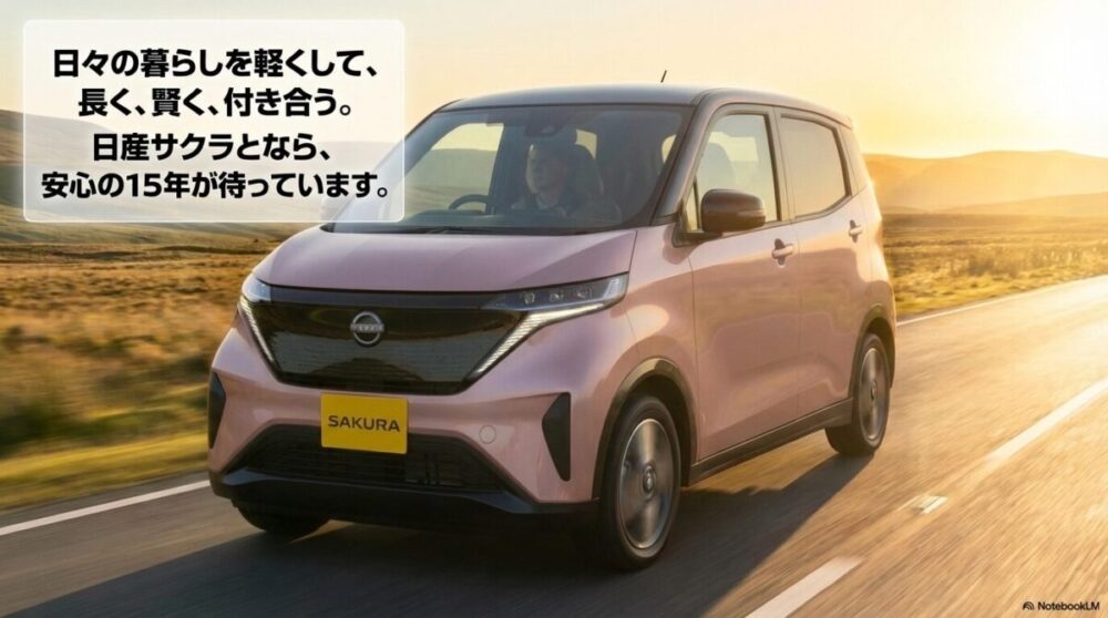 日々の暮らしを軽くして賢く付き合う、安心の15年を提案する結びのスライド。