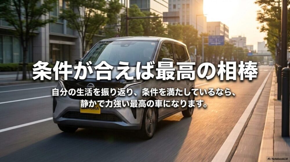 自分の生活条件を満たしていれば静かで力強い最高の車になるという結論のスライド